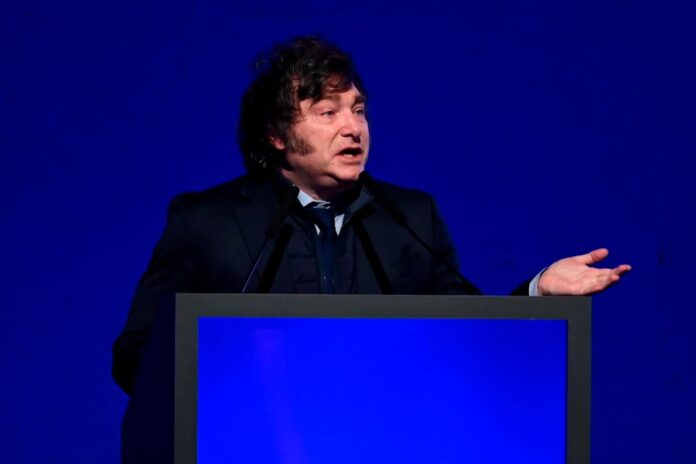 Presidente Javier Milei en un acto oficial