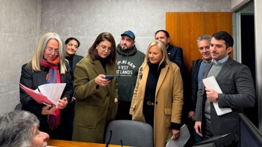 Concejales opositores de Córdoba en conferencia de prensa tras presentar denuncia penal