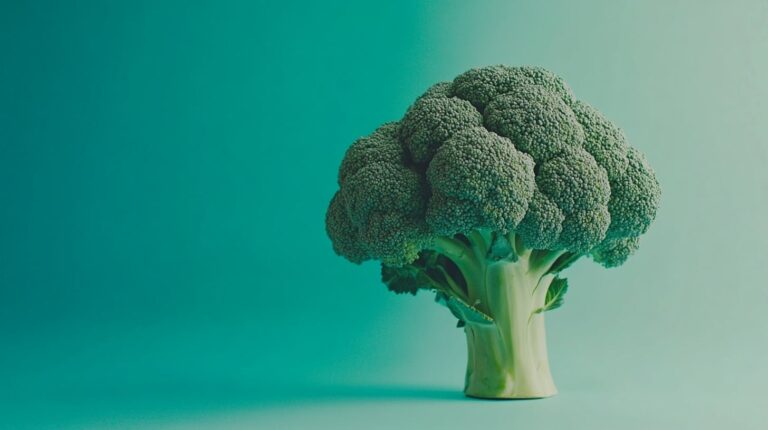Verduras de hoja verde como espinaca, kale y brócoli sobre una mesa