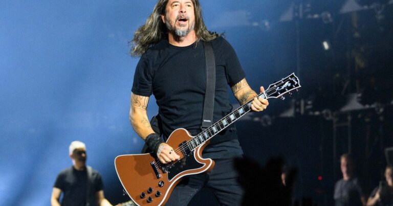 Dave Grohl durante una entrevista en The Late Show