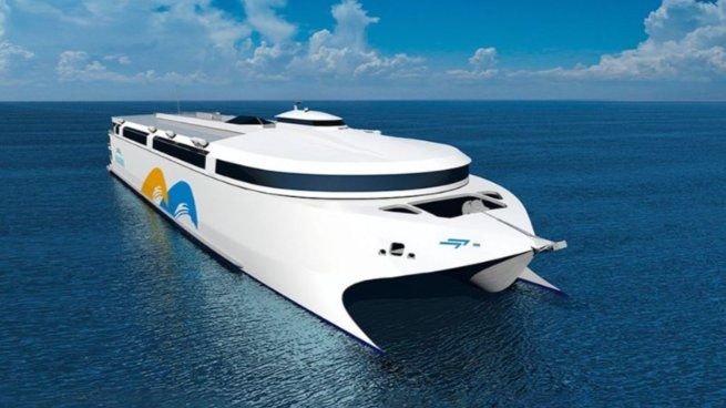 Ferry China Zorrilla de Buquebus en el astillero Incat Tasmania