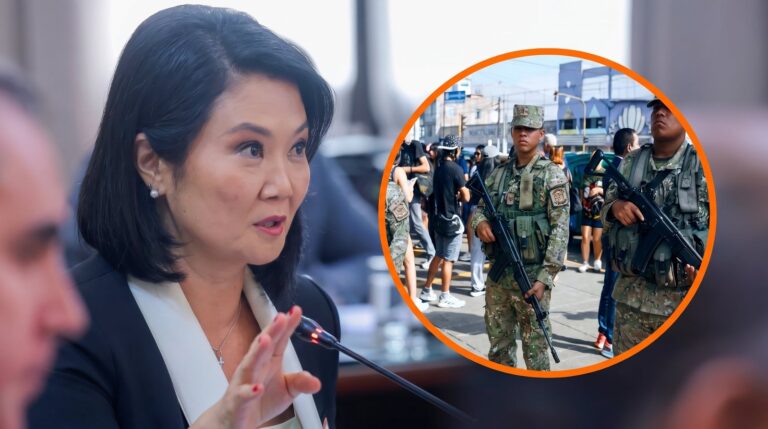 Keiko Fujimori durante transmisión en vivo desde el despacho presidencial