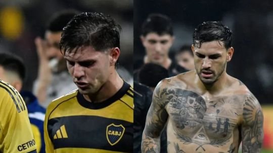 Marco Pellegrino y Leandro Paredes durante el partido entre Boca y Platense