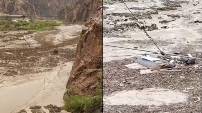 Vista del Gran Cañón tras la inundación repentina