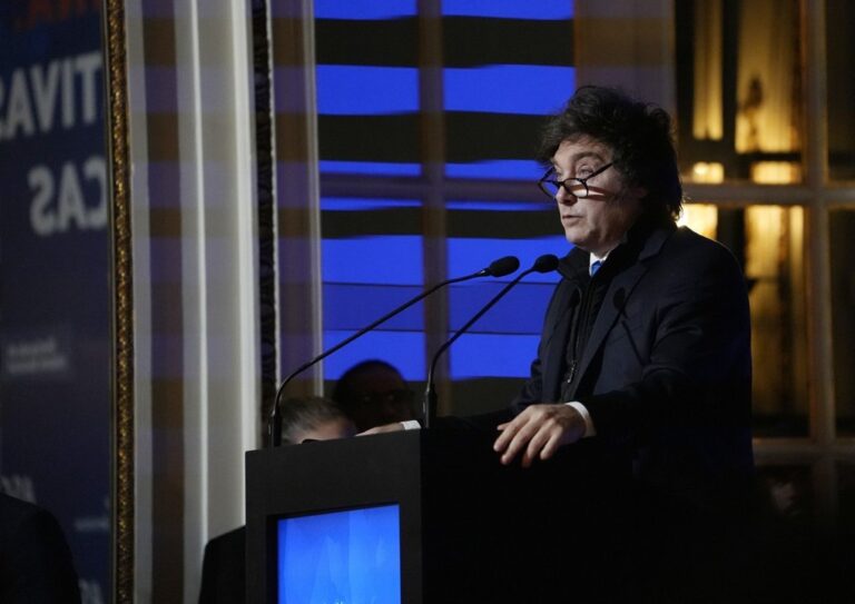 Presidente Javier Milei durante un discurso