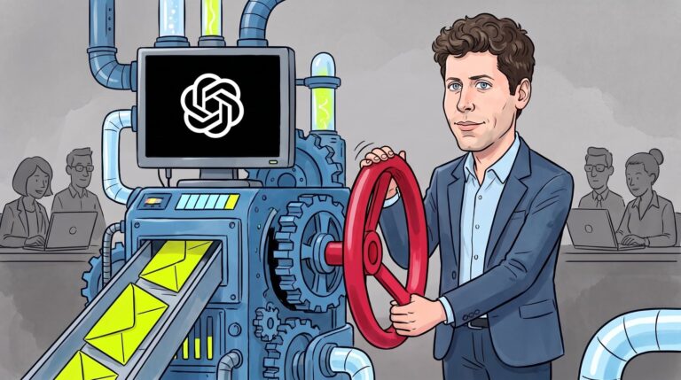 Oficinas de OpenAI con empleados trabajando
