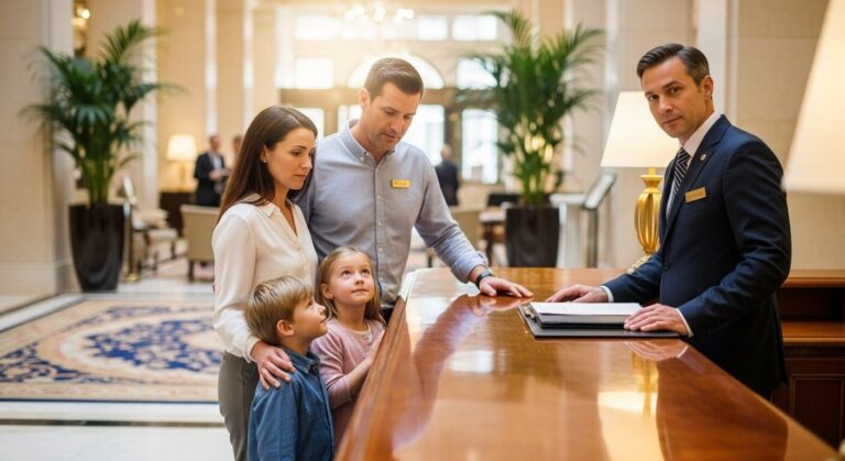 Recepción de un hotel en Florida