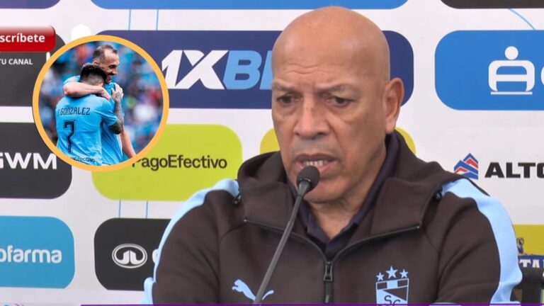 Roberto Mosquera en conferencia de prensa tras la victoria de Sporting Cristal