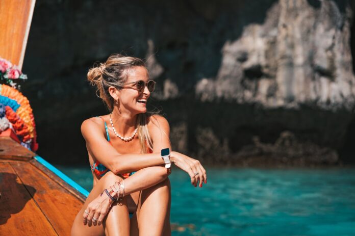 Lucila Pereyra en la isla de Koh Phi Phi, Tailandia
