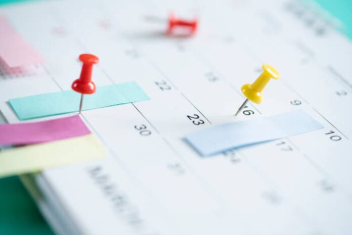 Calendario con la fecha 8 de septiembre