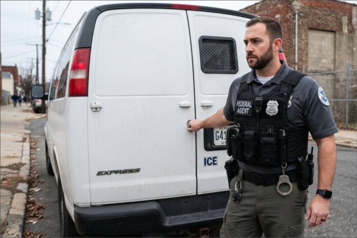 Furgoneta de detención móvil del ICE en Pensilvania