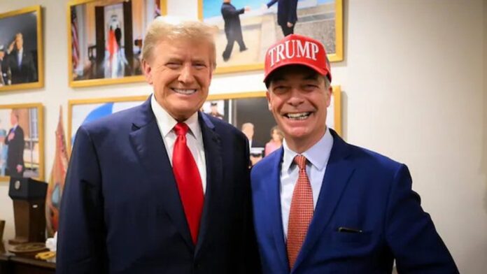Nigel Farage, impulsor del Brexit, en una fotografía de redes sociales.