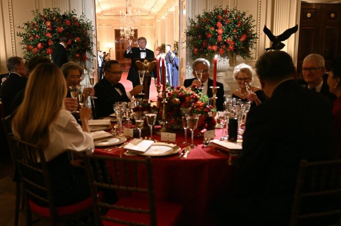 Donald Trump y Xi Jinping en la cena de Estado en la Casa Blanca