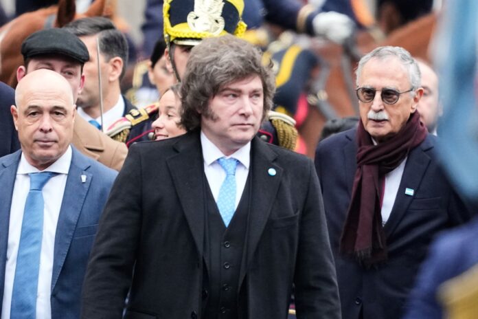 Javier Milei durante una entrevista