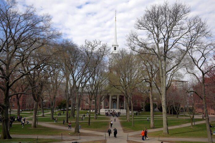 universidades-estados-unidos-reducen-matriculas-atraer-estudiantes-20 Estudiantes universitarios caminando en un campus de Estados Unidos